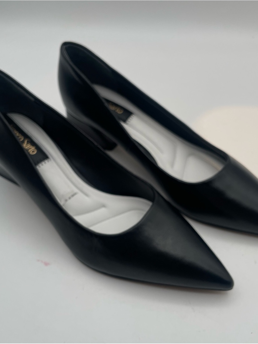 Franco Sarto Classic Pumps Black Pointed Toe Leather Heels